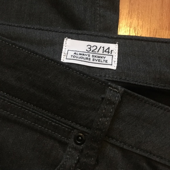 GAP 1969 Dark Gray Always Skinny Pants 32/14 R - Picture 3 of 8